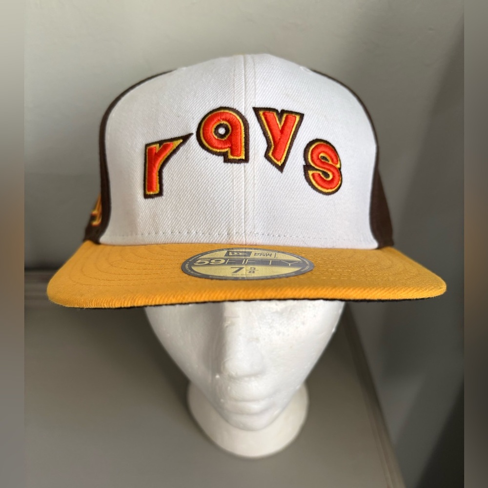 NWT New Era Authentic White and Yellow Tampa Rays Cap